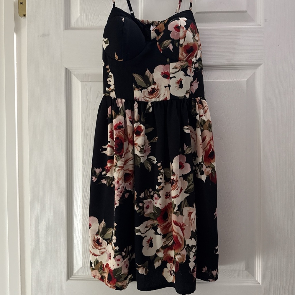 Xhilaration Black Floral Dress